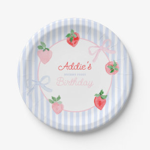 Assiettes En Carton Première aquarelle de Preppy Berry Birthday Strawb