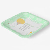 Assiettes En Carton Première Communion Blonde Boy Green Damask (Angulaire)