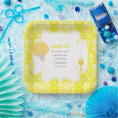 Assiettes En Carton Première Communion Blonde Boy Yellow Damask (Fête)