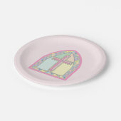 Assiettes En Carton Première communion en verre rose (Angle)