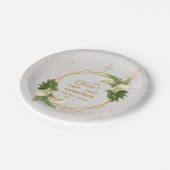 Assiettes En Carton Première communion Marbre Or Calla Lilies géométri (Angle)