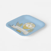 Assiettes En Carton Première communion, première communion bleue (Angulaire)