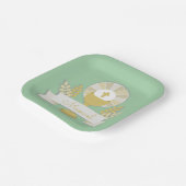 Assiettes En Carton Première communion, première communion verte (Angulaire)