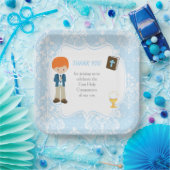 Assiettes En Carton Première communion Red Hair Boy Merci (Fête)