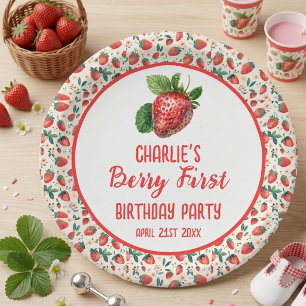 Assiettes En Carton Première fête d'anniversaire de Berry, première fi