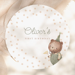 Assiettes En Carton Première fête d'anniversaire de Nounours