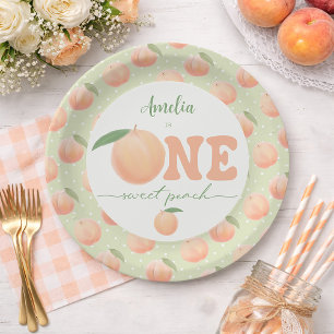 Assiettes En Carton Première fête d'anniversaire Une douce pêche