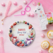 Assiettes En Carton Première fête de fraises d'anniversaire du Berry d (Fête)