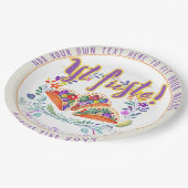 Assiettes En Carton Première Fiesta 1er Tacos Fleurs Folkart (Angle)