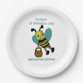 Assiettes En Carton Première naissance personnalisée 1ère fête d'anniv (Devant)