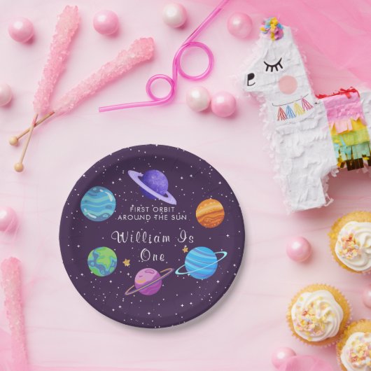 Assiettes En Carton Première Orbite autour du soleil 1er Plaques d'ann (Fête)