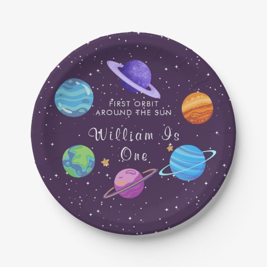 Assiettes En Carton Première Orbite autour du soleil 1er Plaques d'ann (Devant)
