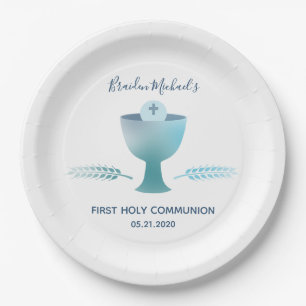 Assiettes En Carton Première partie de sainte communion - plaque à