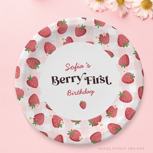 Assiettes En Carton Première partie du fraises Berry