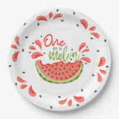Assiettes En Carton Première pastèque d'un Melon (Devant)