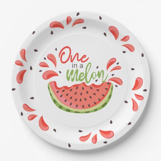 Assiettes En Carton Première pastèque d'un Melon (Devant)