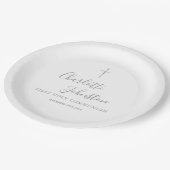 Assiettes En Carton Première Sainte Communion Moderne Argent Script (Angle)