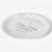 Assiettes En Carton Première Sainte Communion Moderne Argent Stardust (Angle)