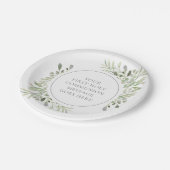 Assiettes En Carton Première Sainte Communion Verdure Aquarelle (Angle)