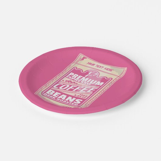 Assiettes En Carton Premium espresso café haricots rose nourriture pop (Angle)