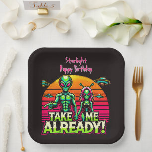 Assiettes En Carton Prends-Moi Déjà ! Aventures Aliens Ici !