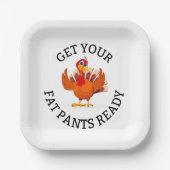 Assiettes En Carton Préparez vos pantalons gras ! - Plaques d'action d (Recto)