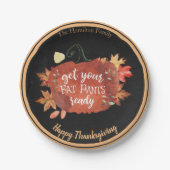 Assiettes En Carton Préparez Vos Pantalons Gras Thankesgiving Black (Devant)