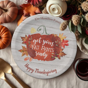 Assiettes En Carton Préparez Vos Pantalons Gras Thankgiving Grey Wood