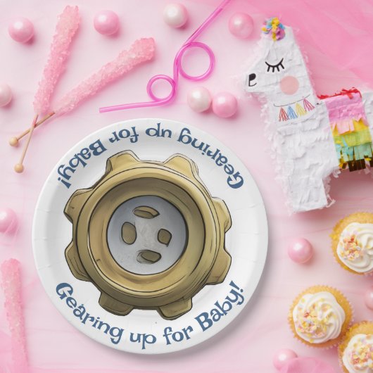 Assiettes En Carton Préparez-vous pour bébé ! Robot (Fête)