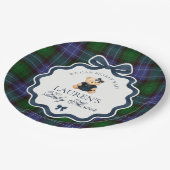 Assiettes En Carton Preppy Coquette Bow Bear Plaid Baby Shower (Angle)