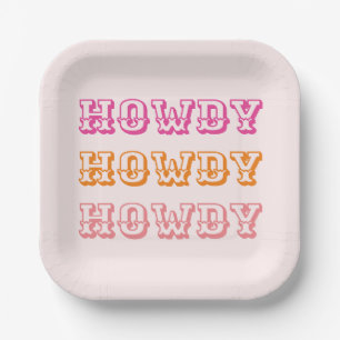 Assiettes En Carton Preppy Girly Howdy Hot Rose Orange