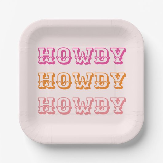 Assiettes En Carton Preppy Girly Howdy Hot Rose Orange (Recto)