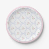 Assiettes En Carton Preppy Grandmillennial Dolly and Me Pink Bows (Devant)