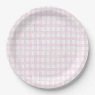 Assiettes En Carton Preppy Grandmillennial Dolly and Me Pink En vichy