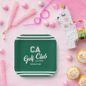 Assiettes En Carton Preppy Green Golf Club Custom Crest Party (Fête)