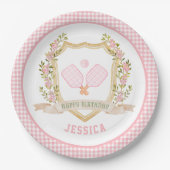 Assiettes En Carton Preppy Pickle Ball Joyeux anniversaire (Devant)