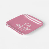 Assiettes En Carton Preppy Pink Golf Club Custom Crest Party (Angulaire)