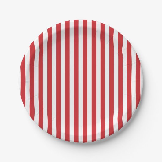 Assiettes En Carton Preppy Red Stripe Pastel Paper Plates (Devant)