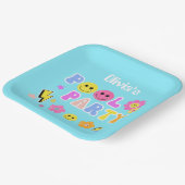 Assiettes En Carton Preppy Retro Y2K Pool Party Joyeux visage Annivers (Angulaire)