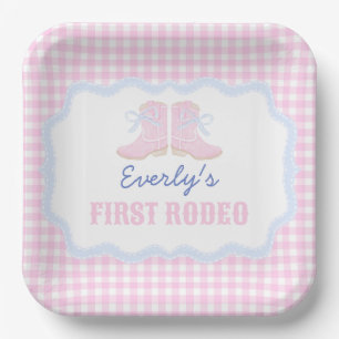 Assiettes En Carton Preppy Rodeo First Birthday Cowgirl Boots