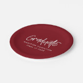 Assiettes En Carton Preppy Script Bourgogne Graduation (Angle)