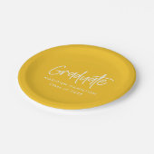 Assiettes En Carton Preppy Script Graduation Jaune (Angle)
