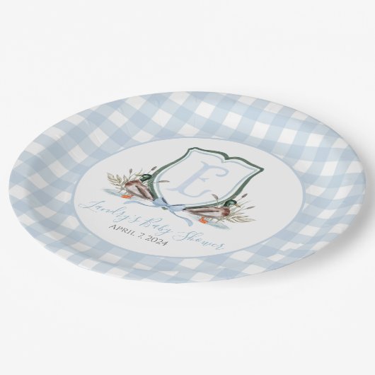 Assiettes En Carton Préppy Southern Blue Boy Duck Baby shower (Angle)