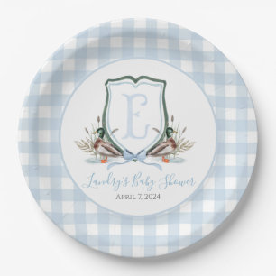 Assiettes En Carton Préppy Southern Blue Boy Duck Baby shower