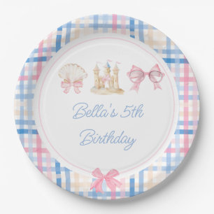 Assiettes En Carton Preppy Watercolor Beach Party