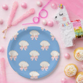 Assiettes En Carton Preppy Watercolor Beach Seashells Party (Fête)