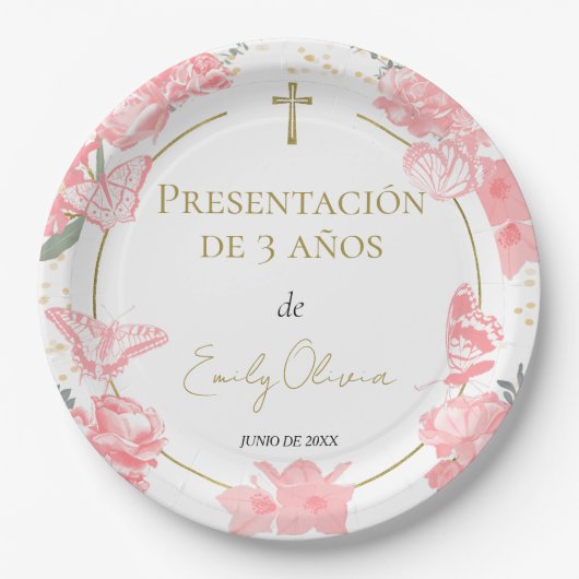 Assiettes En Carton Presentación 3 años Plaques Papier Papiers Papiers (Devant)