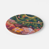 Assiettes En Carton Présents sous la fête de Noël Arbre (Angle)