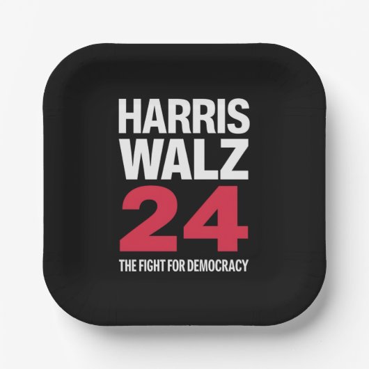 Assiettes En Carton Président Elect Kamala Harris & Tim Walz 2024 (Recto)