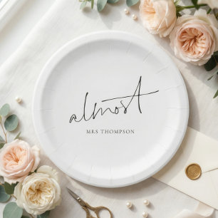 Assiettes En Carton Presque Mme Nom Shower de Mariage